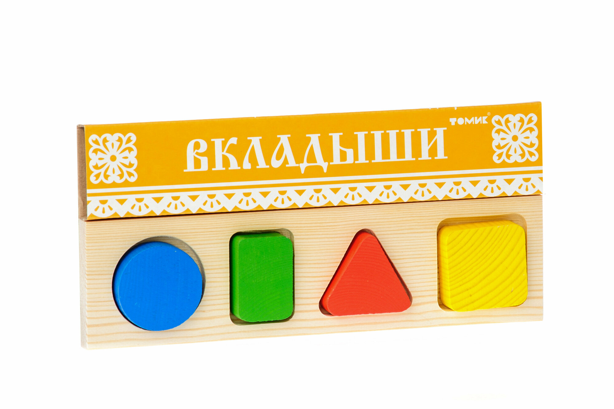 Рамка-Вкладыш развивающая игрушка Томик "Геометрия Малая" 4 дет. 411