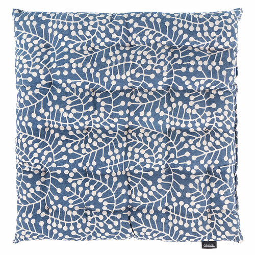 Подушка на стул темно-синего цвета с принтом Спелая Смородина из коллекции Scandinavian touch, 40х40, Tkano, TK22-CP0011