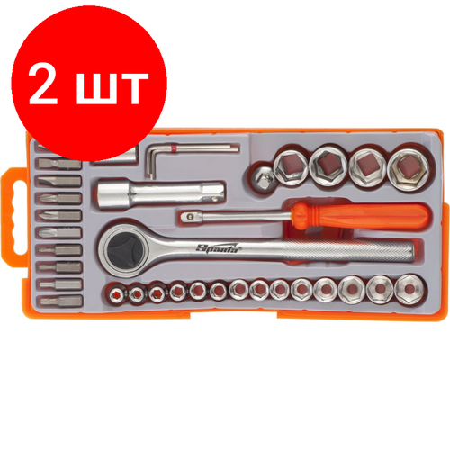 Комплект 2 штук, Набор инструмента SPARTA слесарно-монтажный, 36 предметов (13541) переходник 1 4 на 3 8 дюйма винт 2 шт