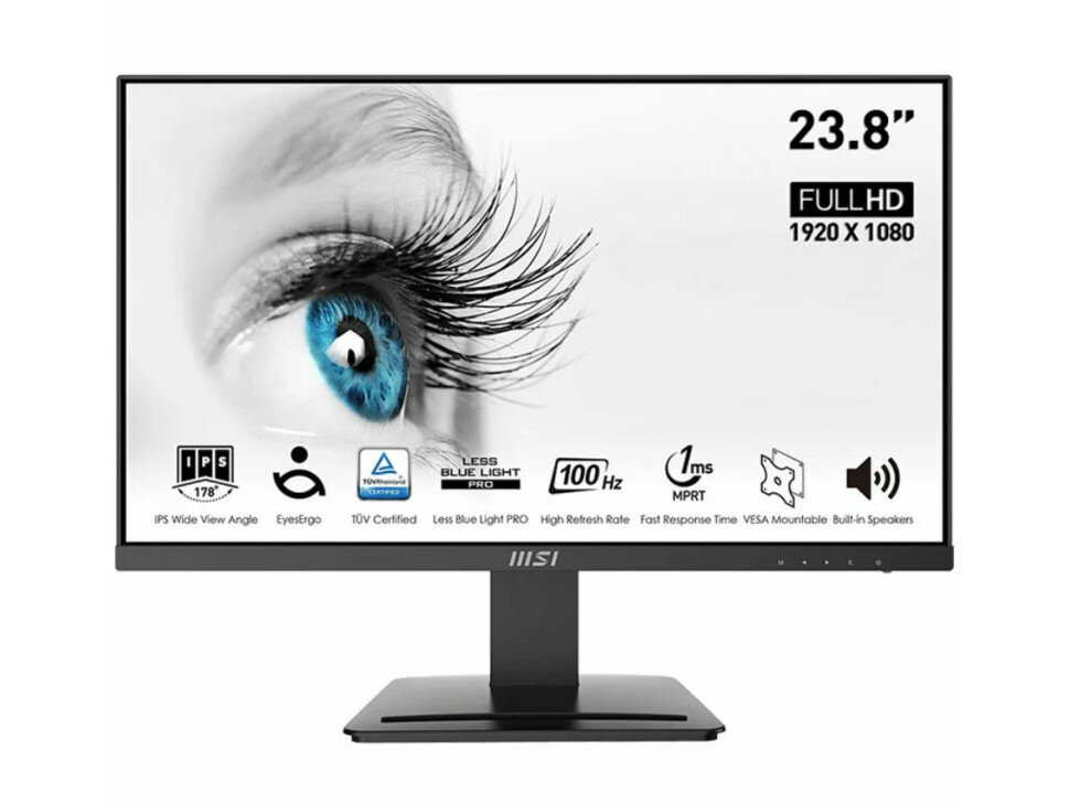 Монитор MSI PRO MP243X, 1920x1080, 100 Гц, IPS, черный