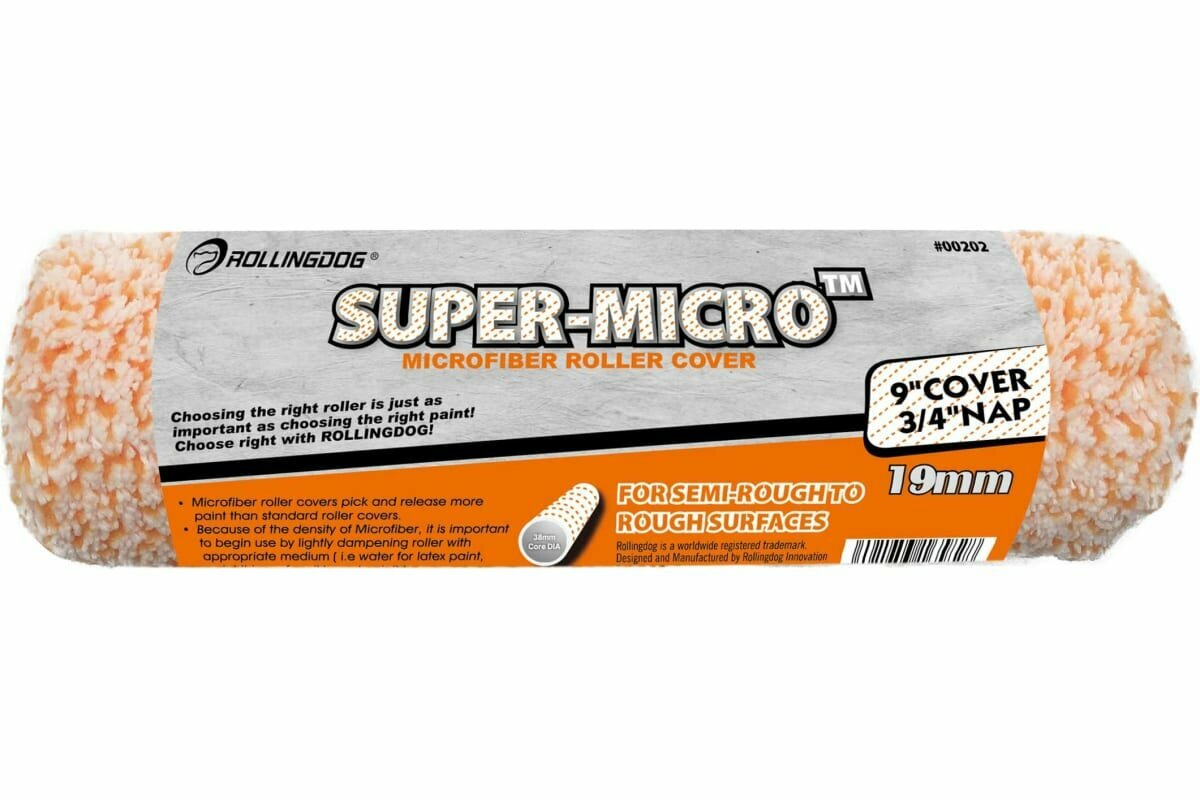 Малярный валик "Rollingdog Super Micro" 23 см, микрофибра 19мм, 38мм