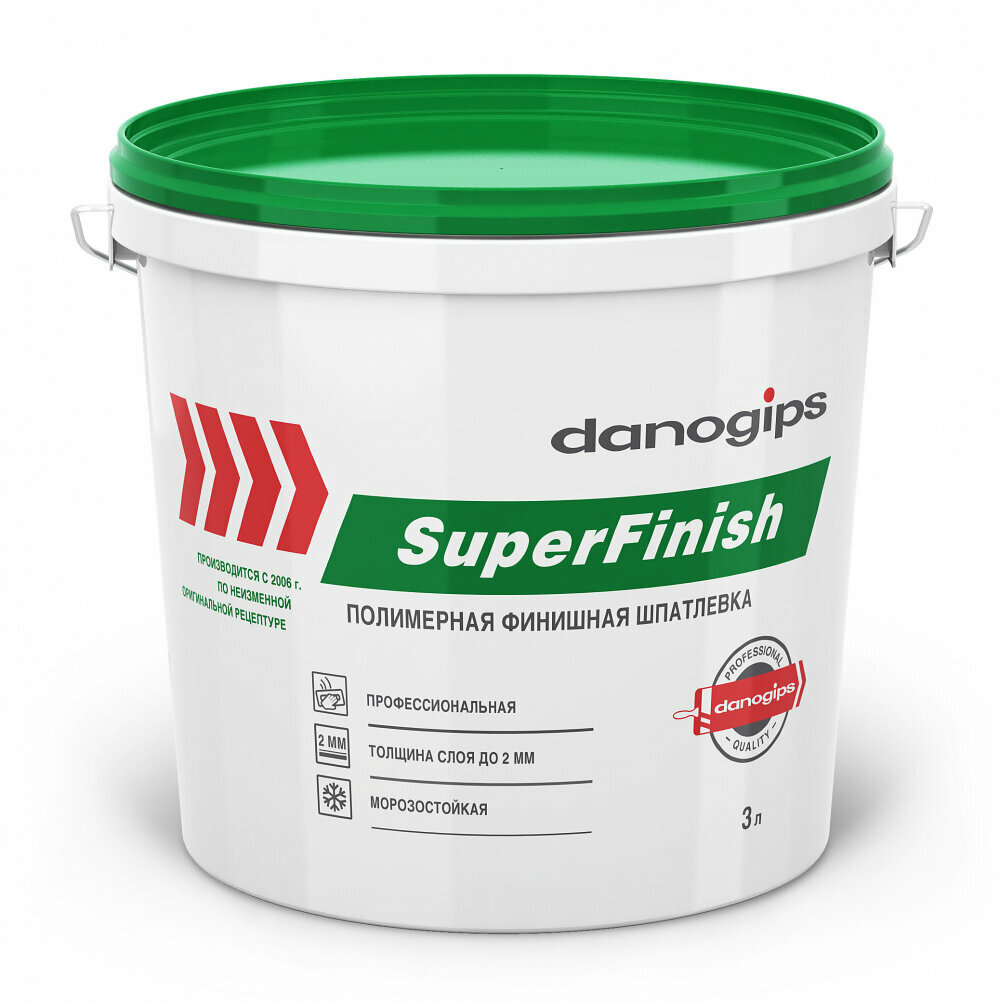 DANOGIPS SUPER FINISH шпаклевка универсальная 3л/5кг