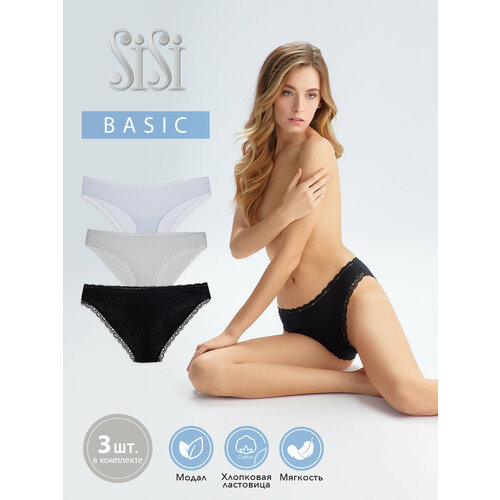 фото Трусы sisi, 3 шт., размер 48 (l), мультиколор