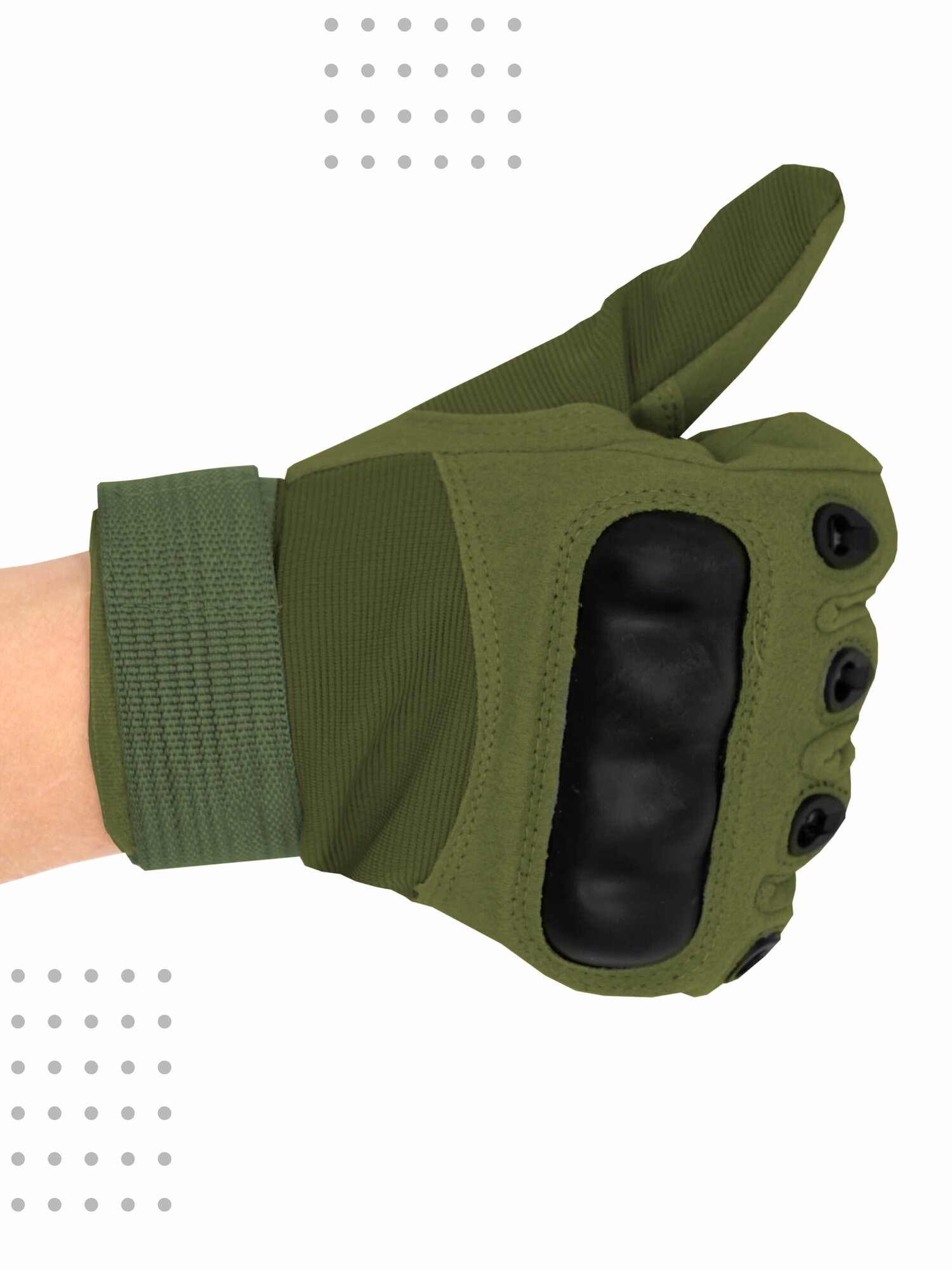 Защитные тактические перчатки Boomshakalaka, цвет зеленый, размер L, обхват ладони 210-230 мм