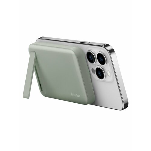 Внешний аккумулятор EnergEA MagPac MINI 10000W Magnetic wireless 15W USB-C 20W ultra-slim with stand Зеленый 5990₽