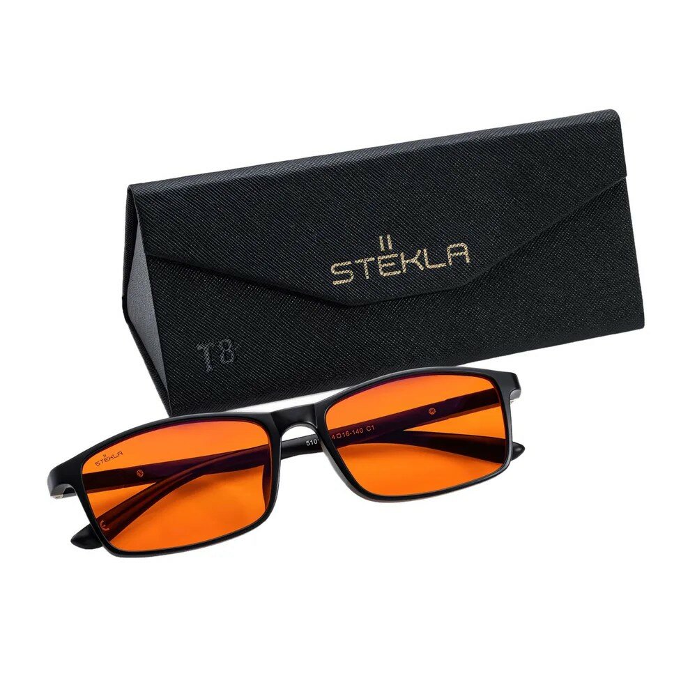 Биохакерские очки T8 Stekla с технологией Blue Blocker 96% вредного синего света от экранов и гаджетов.