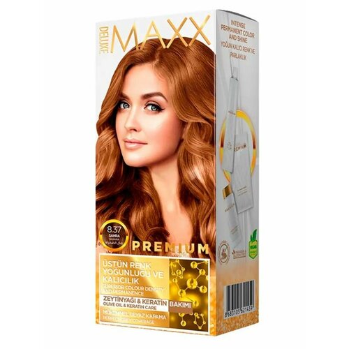 MAXX DELUXE Краска для волос Premium, тон 8.37 Песочный, 110 г, 1 уп