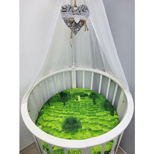 фото Простынь на круглый матрас "компаньон игра" 75*75 см, 100% хлопок.