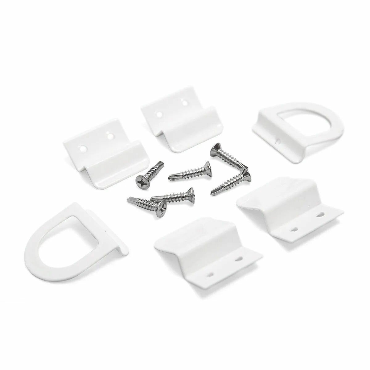 Набор креплений москитной сетки, с ручками, металлический, белый — фото 1