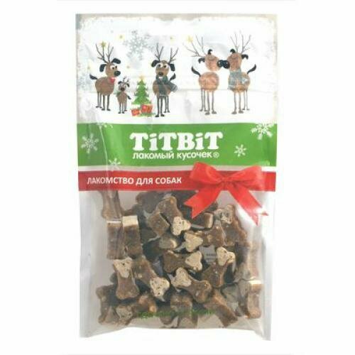 Titbit Новогодняя коллекция косточки мясные для собак с индейкой и творогом 90гр творог родной киржач 5% 230 г