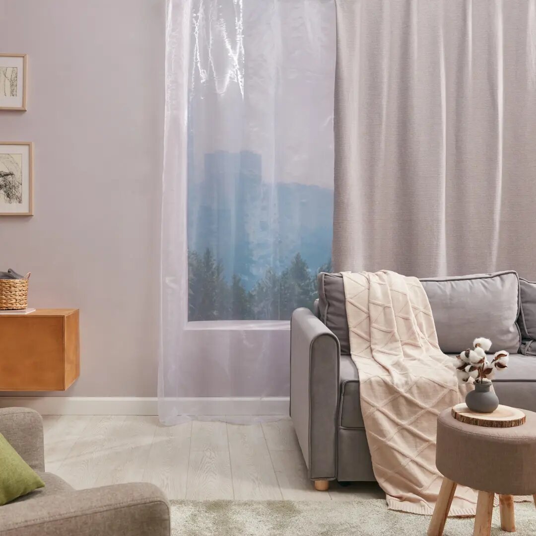 фото Тюль на ленте органза 140x260 см цвет белый