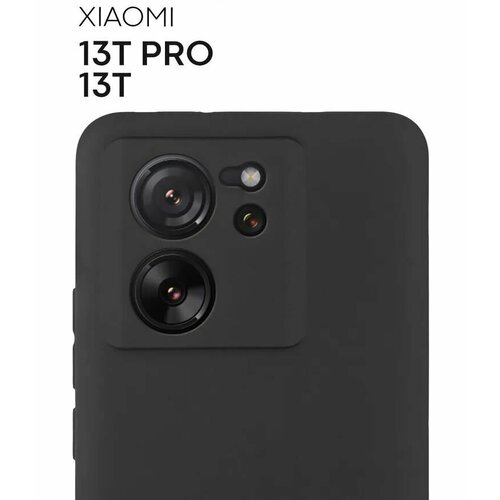 Чехол матовый для Xiaomi 13T / 13T Pro / K60 Ultra (Сяоми 13Т Про, Ксиаоми 13 Т Про), черный чехол накладка mypads tocco на xiaomi redmi k60 ultra 13t 13t pro силиконовый с усиленной защитой углов противоударный