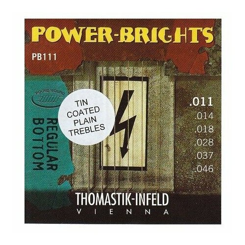 Струны для электрогитары Thomastik Power Brights PB111T струны для электрогитары thomastik power brights rp111