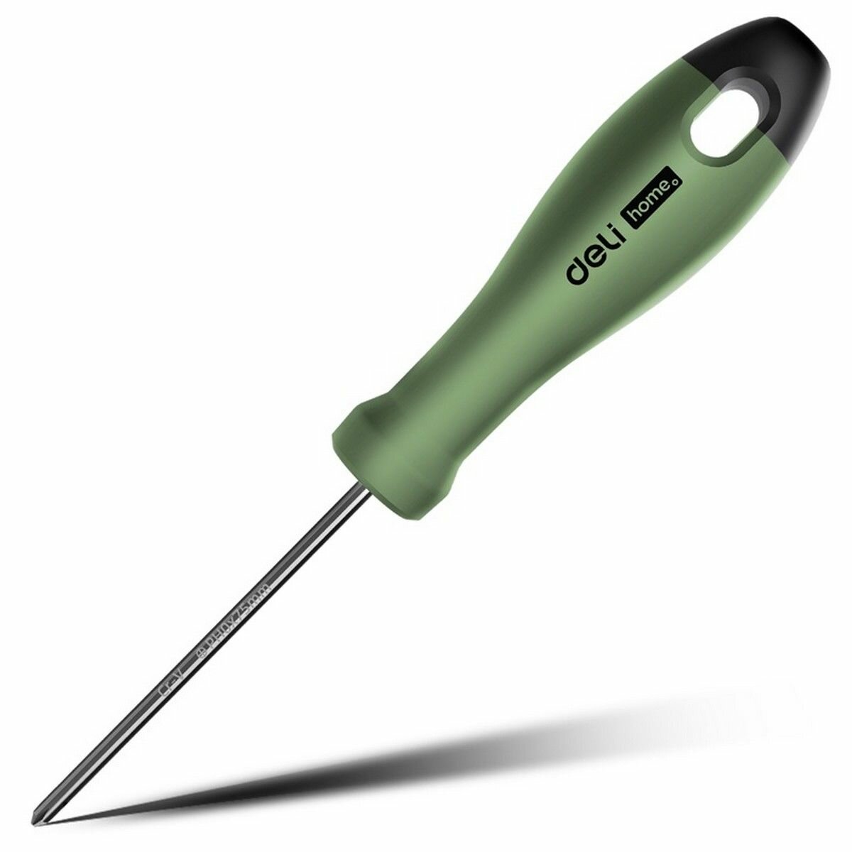 фото Крестовая отвертка Deli "Home Series Green" HT1203L PH0x75мм, Cr-V, Soft Touch рукоятка, эксклюзивный дизайн, подарочная упаковка