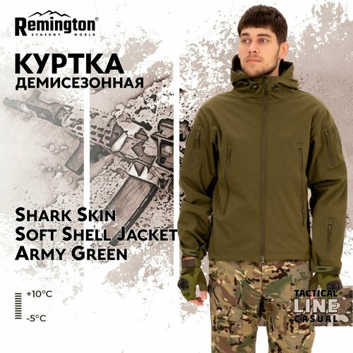 Куртка Remington Shark skin soft shell jacket Army Green р. XL TM1034-306 охотничья тактическая куртка shark soft shell водонепроницаемая военная куртка ветровка армии сша мужская камуфляжная куртка