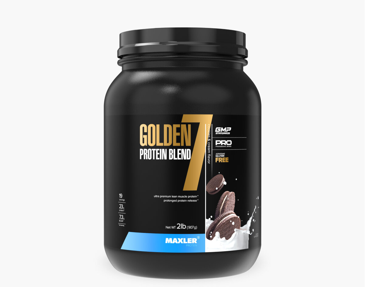 MAXLER Golden 7 Protein Blend, 907г, Cookies & cream