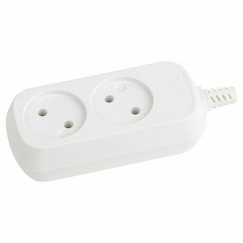 Колодка 2 гнезда эра без заземления белая 599₽