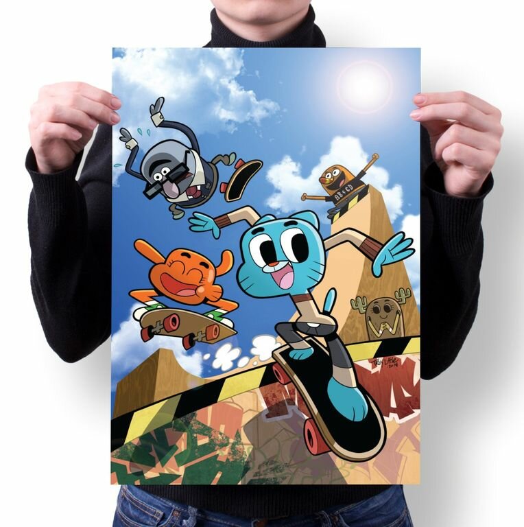 Плакат Удивительный мир Гамбола The Amazing World of Gumball №6 А4
