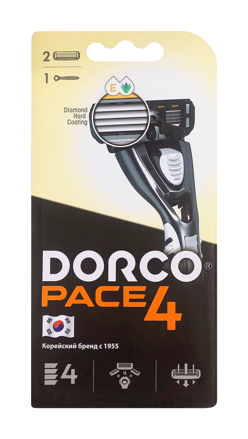 DORCO Cтанок для бритья Dorco Pace 4, 2 сменные кассеты