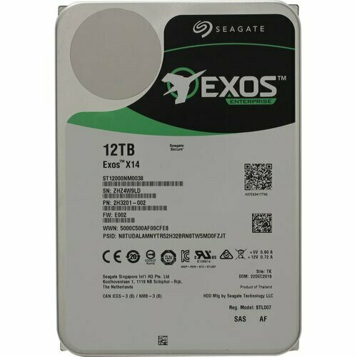 Жесткий диск Seagate Exos X14 ST12000NM0038 3407300₽