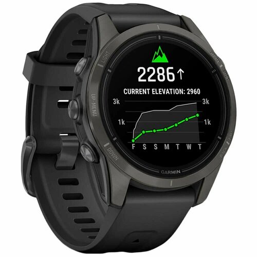 Смарт-часы Garmin EPIX Pro Gen 2 42mm Sapphire Carbon Gray DLC Titanium with Black Silicone Band 010-02802-15 105000₽