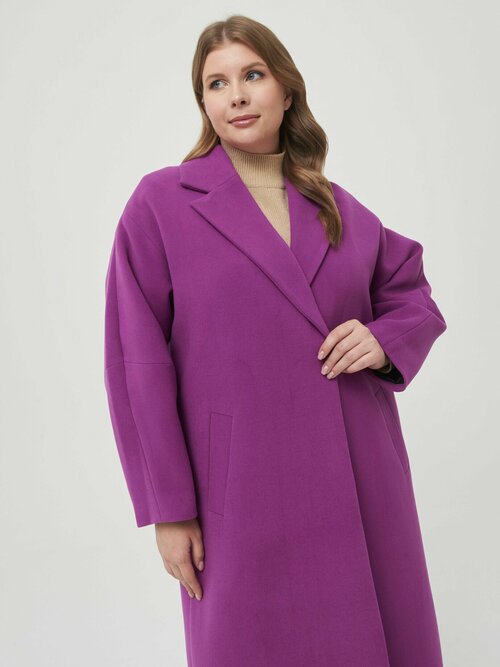Пальто КАЛЯЕВ, размер 46, фиолетовый