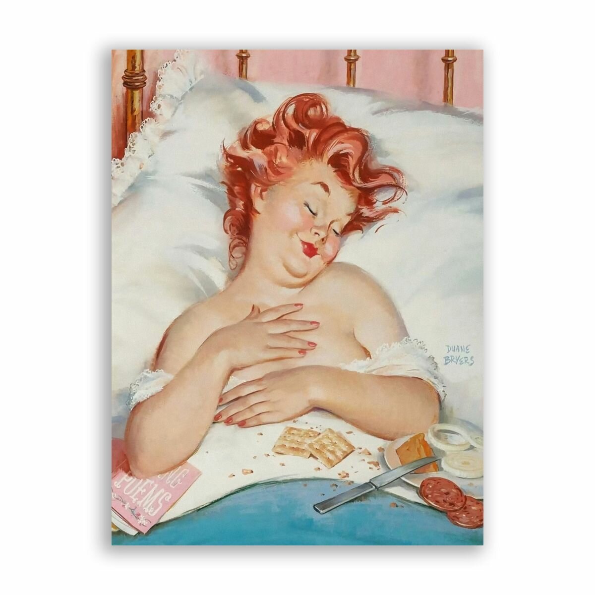 Постер на бумаге в стиле Пин-ап / Pin-up Girl - Hilda / Винтажная девушка / Размер 30 x 40 см