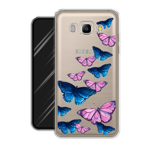 Силиконовый чехол на Samsung Galaxy J5 2016 / Самсунг Галакси J5 2016 Полет бабочек, прозрачный