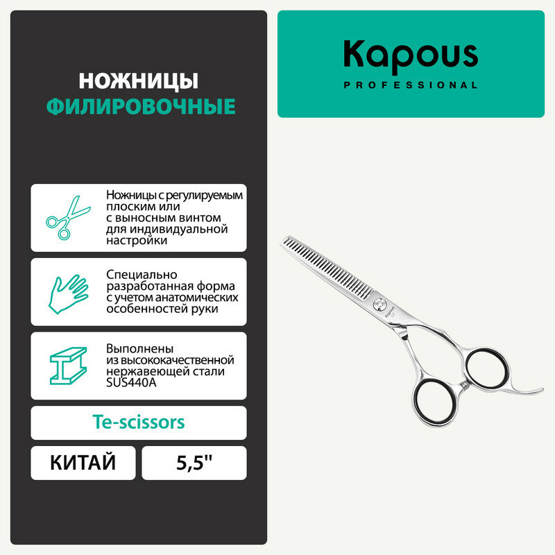 Ножницы Kapous "Te-scissors" филировочные, 5,5'
