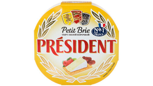 Сыр с плесенью бри President Petit Brie с белой корочкой 60%