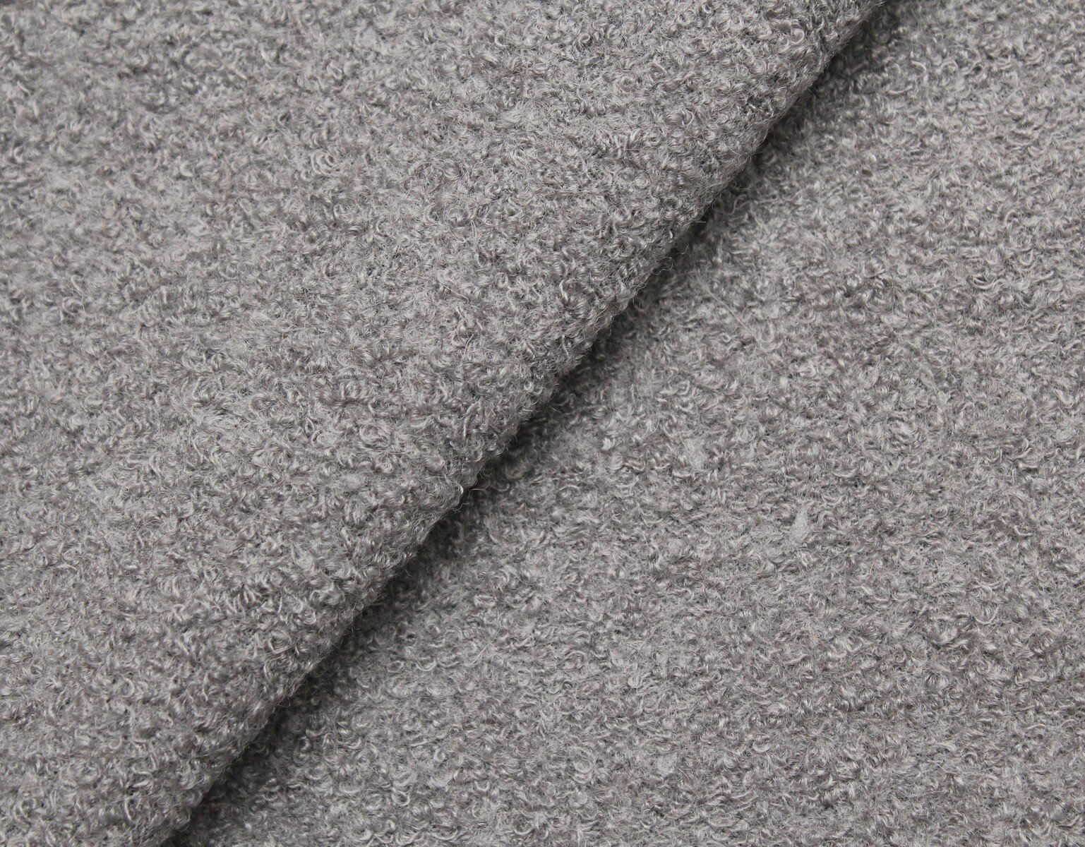 Ткань Шерсть-букле вареная (лоден), серая с сиреневым оттенком, ш148см, 0,5 м
