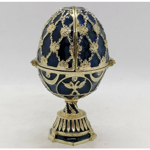 Яйцо Фаберже 90829 с храмом, синее
