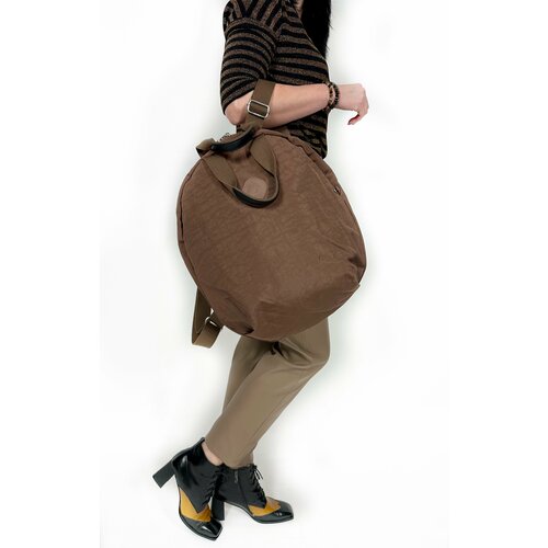 фото Текстильный стильный рюкзак коричневый нет бренда