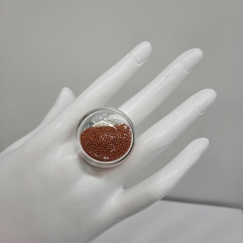 Кольцо PJ Murano, муранское стекло, безразмерное, бронза