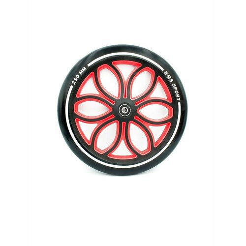 Колесо Sport с цветными вставками для самоката Ø 250 мм (пластик) красное KMS 805410-KR1