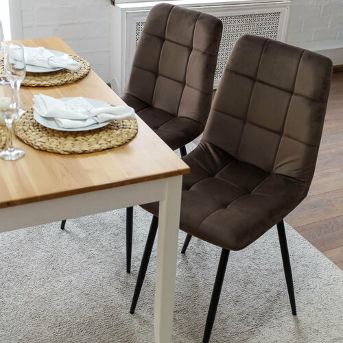Комплект кухонных стульев Comiron SC-005 73 2 ШТ Стул кухонный коричневый вельвет 12600₽