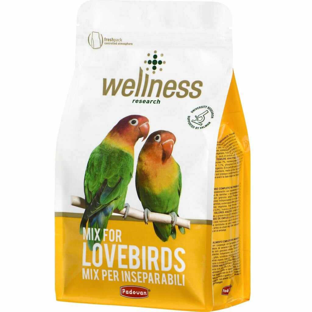 Корм для неразлучников и других средних попугаев Padovan Wellness MIX FOR LOVEBIRDS