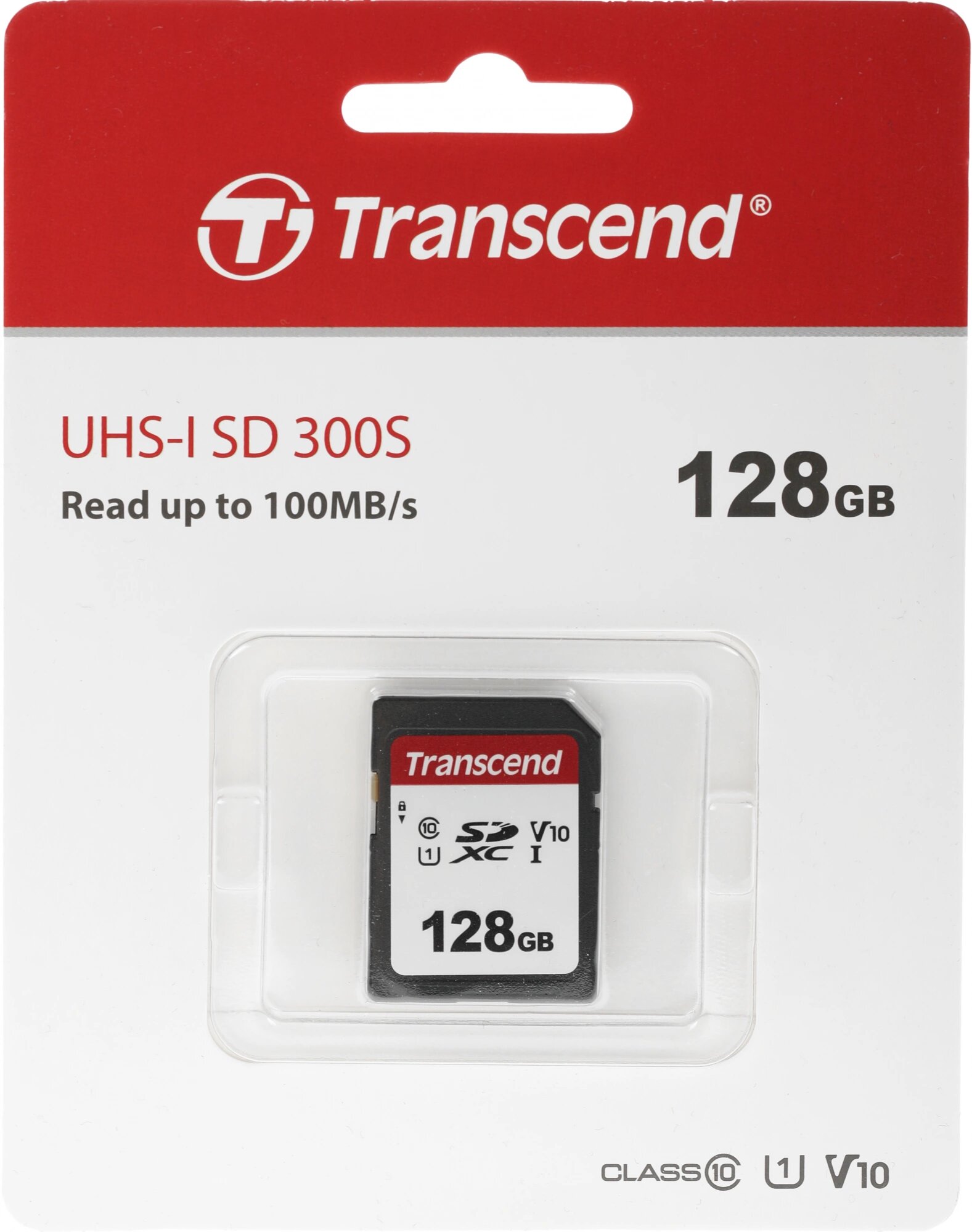 Карта памяти Transcend 300S SDXC UHS-I U1 V10 128Gb (100/25 MB/s)
