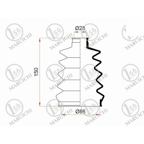 IPSASP_02-161 Пыльник шруса наружный MITSUBISHI DELICA, SPACE GEAR 94-04, L400 94-01, PAJERO, MONTERO 90-04 4M40,4D56T