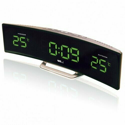 Часы-Будильник BVItech BV-415GKS, электронные, с беспроводным датчиком температуры