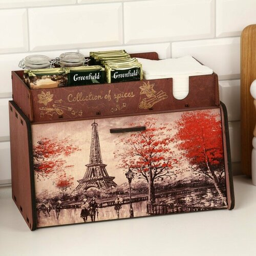 Хлебница деревянная с подставкой под специи Париж 356 х 204 х 248см венге 2227₽