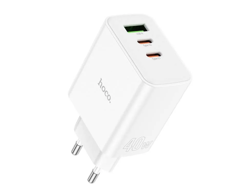 Быстрое зарядное устройство 1-USB 18W2 и 2 Type-C 40W, PD C126A белый