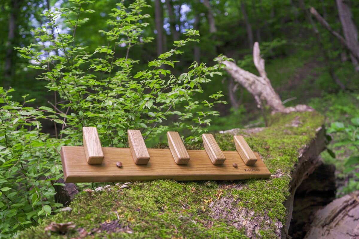 Вешалка деревянная Woodson D5 дуб, 5 крючков — фото 1