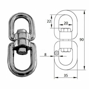 Вертлюг петля-петля 8мм