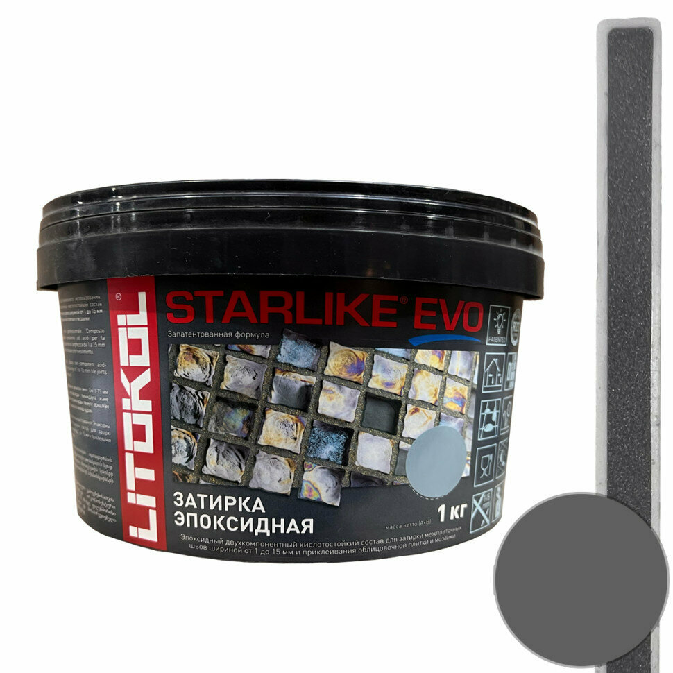 фото Затирка Litokol Starlike Evo S.130 grigio ardesia 1 кг