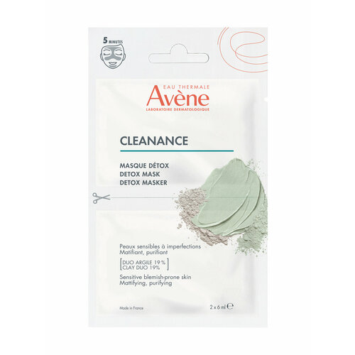 AVENE CLEANANCE Маска-детокс для глубокого очищения, 2 саше х 6 мл avene cleanance маска для глубокого очищения 50 мл