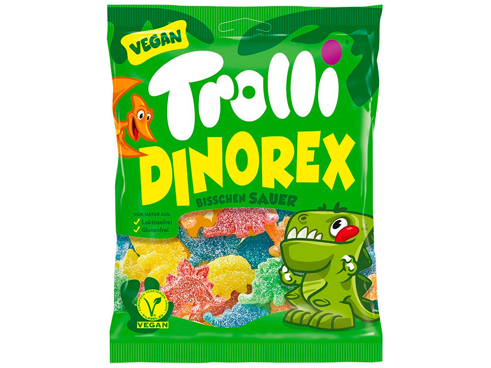 Мармелад жевательный "Dino Rex" супер кислые 100гр TROLLI/Германия