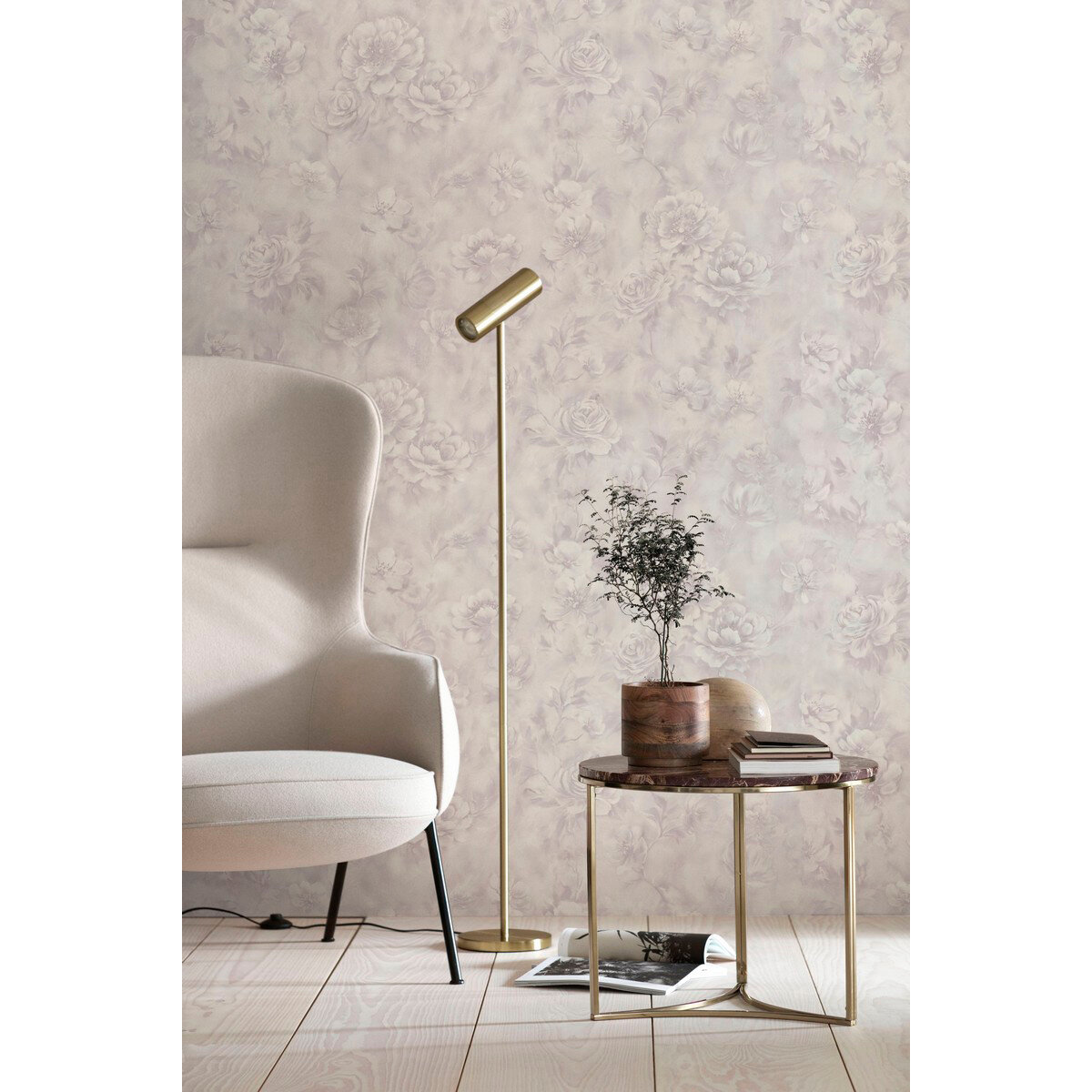 обои 7143-11 euro decor blooming флизелин 1.06x10,05м флористика серый - фото №3