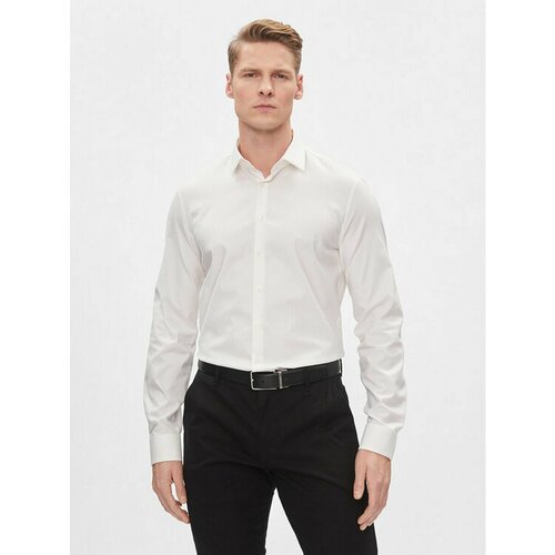 Рубашка CALVIN KLEIN, размер 38 [KOLNIERZYK], белый рубашка calvin klein размер 42 черный