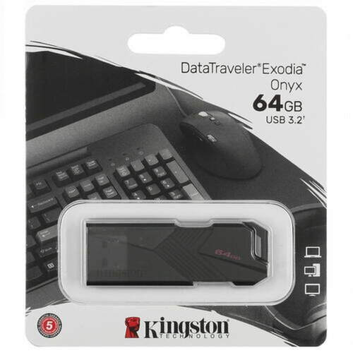 Память USB Flash 64 ГБ Kingston DataTraveler Exodia Onyx [DTXON/64GB] флешка usb flash kingston datatraveler exodia onyx 64 gb